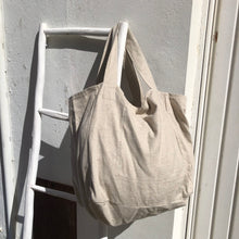 Load image into Gallery viewer, Cabas oversize greige chiné en toile