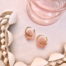 Load image into Gallery viewer, Boucles d’oreilles fleurs roses
